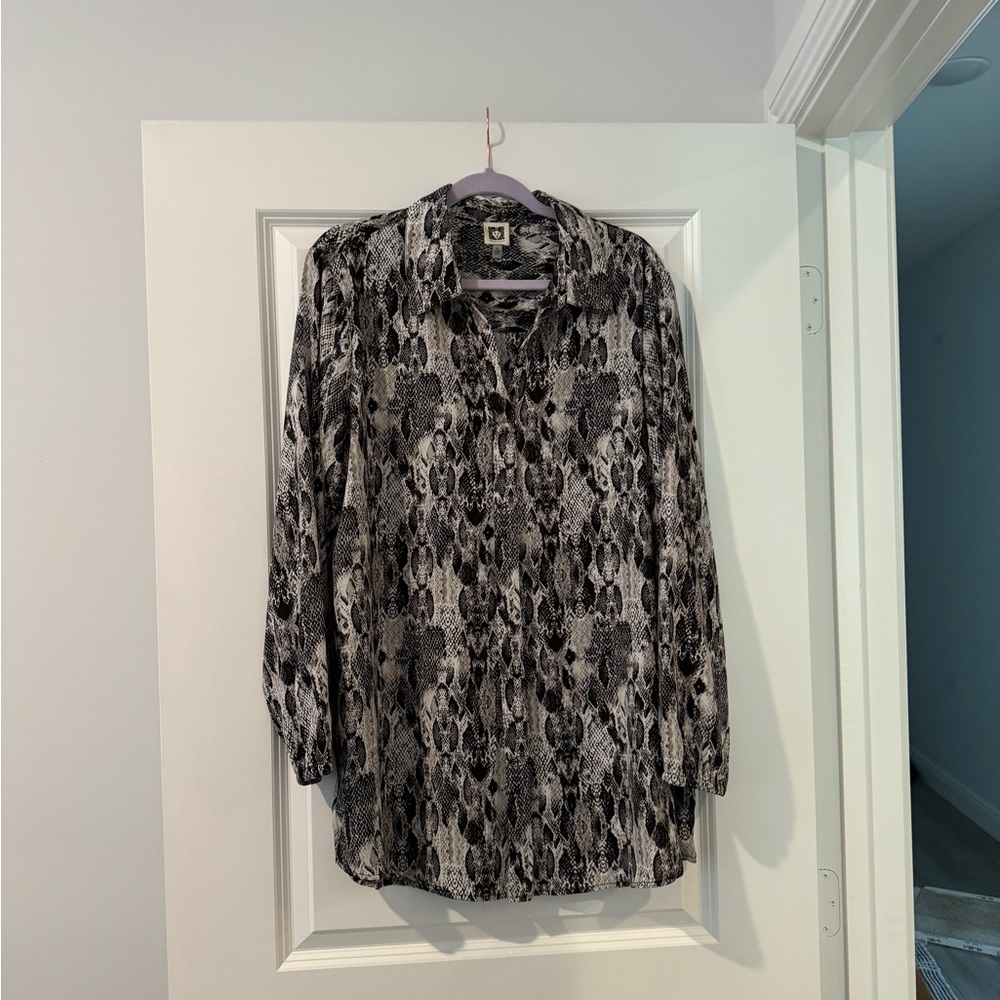 Snakeskin Print Chiffon Tunic